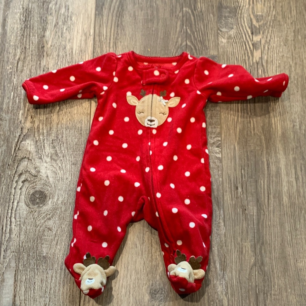 Child of Mine Red Reindeer Kids One Piece